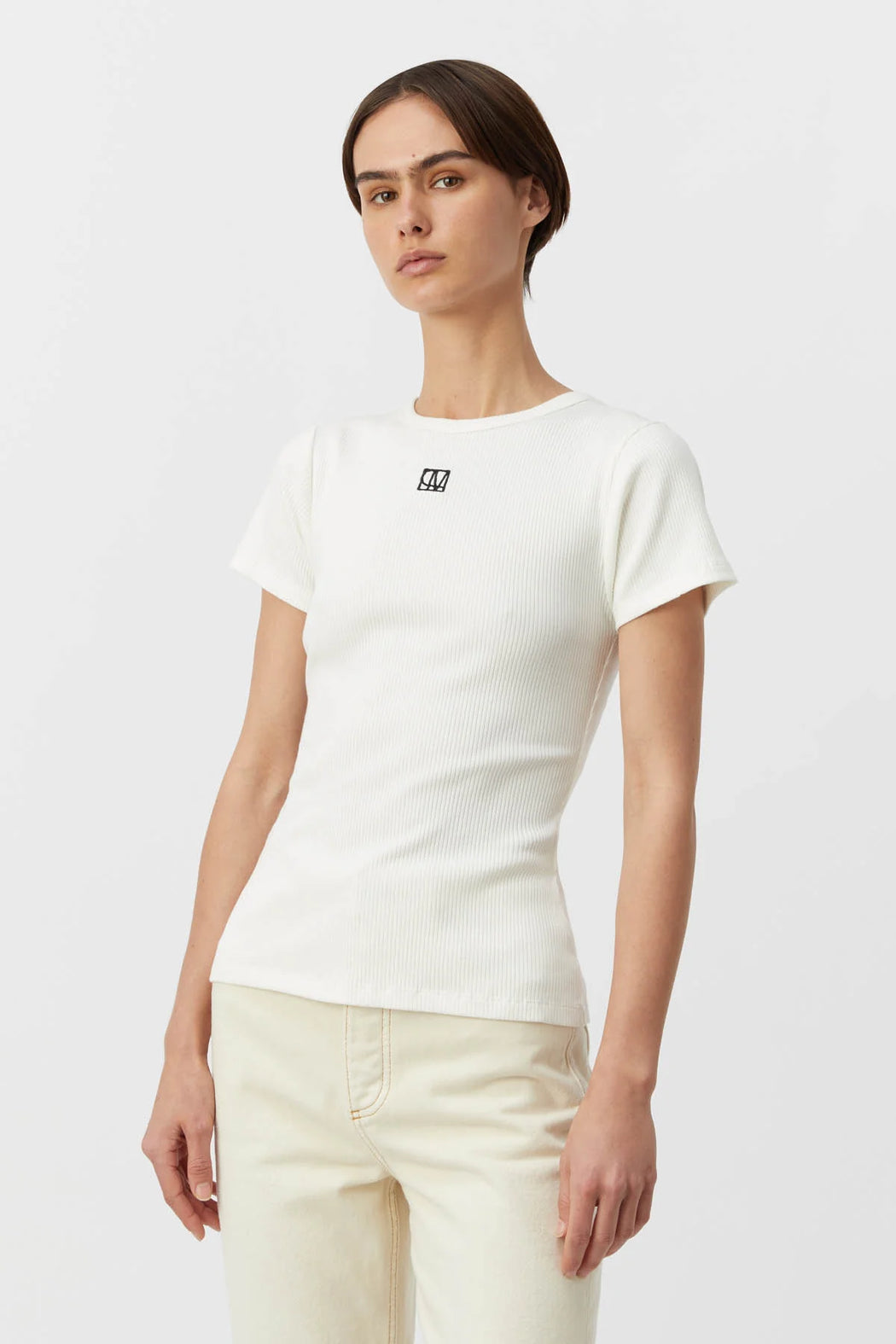 CAMILLA AND MARC NORA FITTED TEE SOFT WHITE — SALT CLOTHING