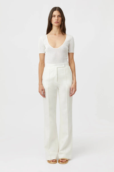 【新品未使用】 MARNO Calina pants 白　size1 Wide-leg wool canvas trousers, white | 