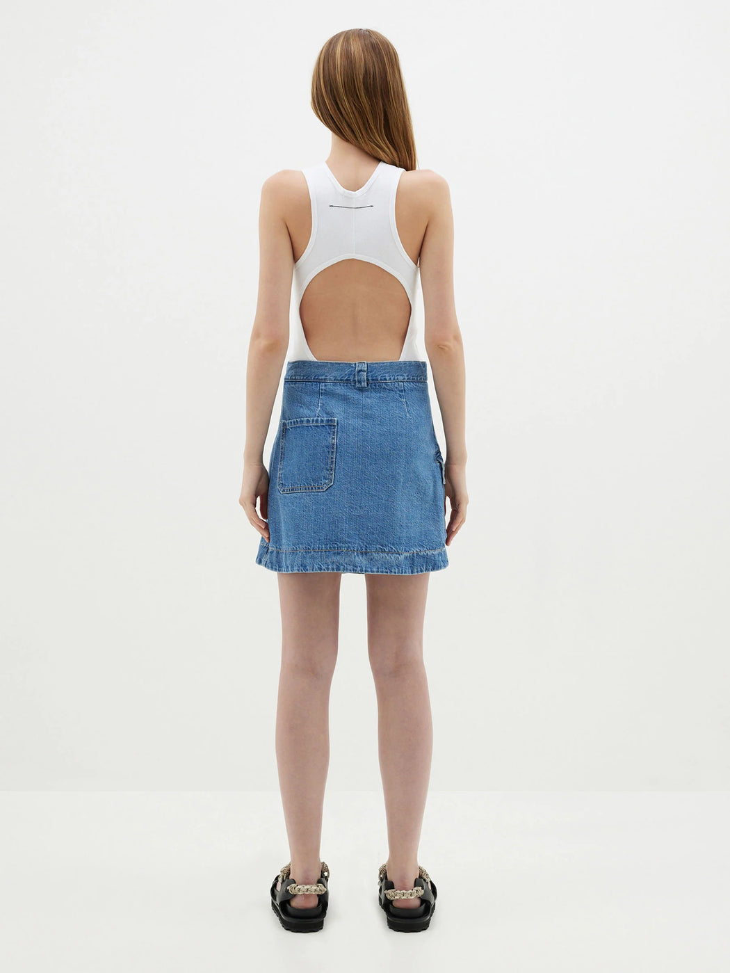 Denim wrap best sale mini skirt