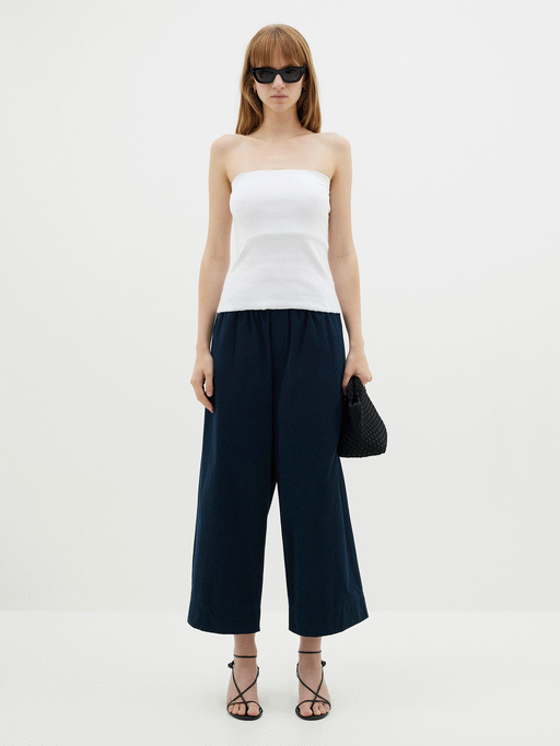 PLEAT FRONT LINEN PANT- BLACK, BASSIKE