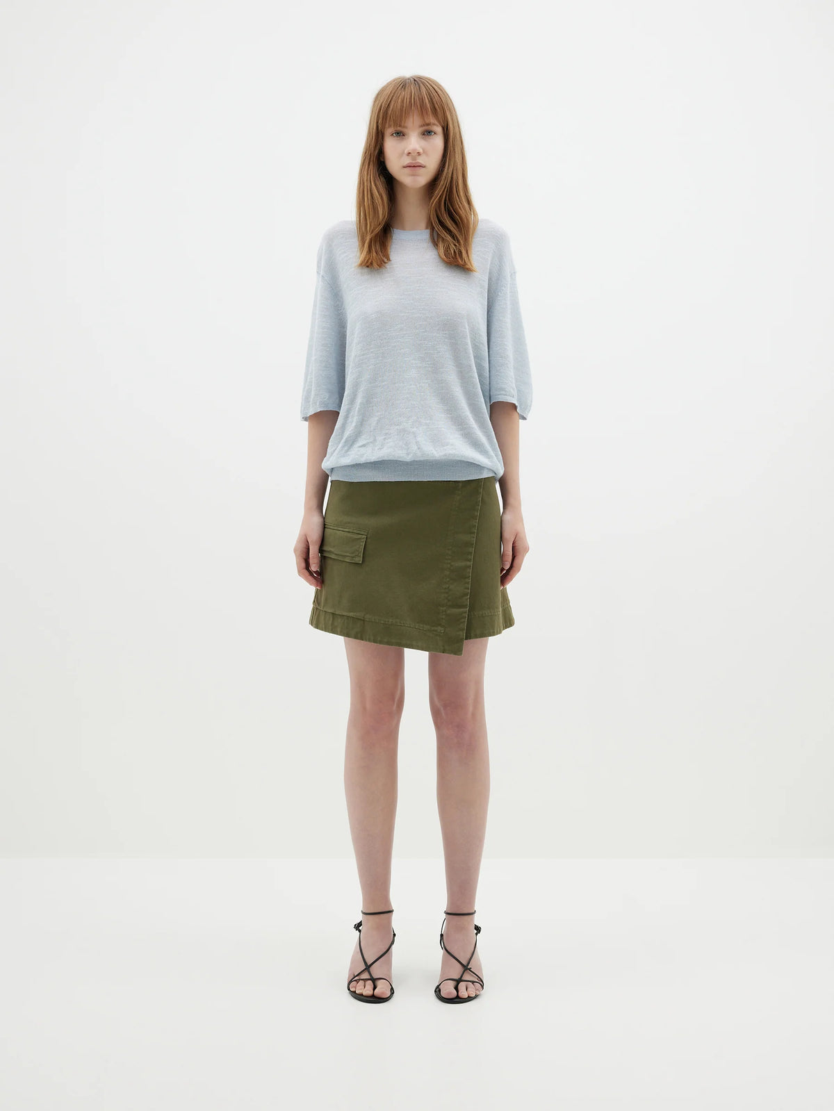 Khaki wrap mini skirt hotsell