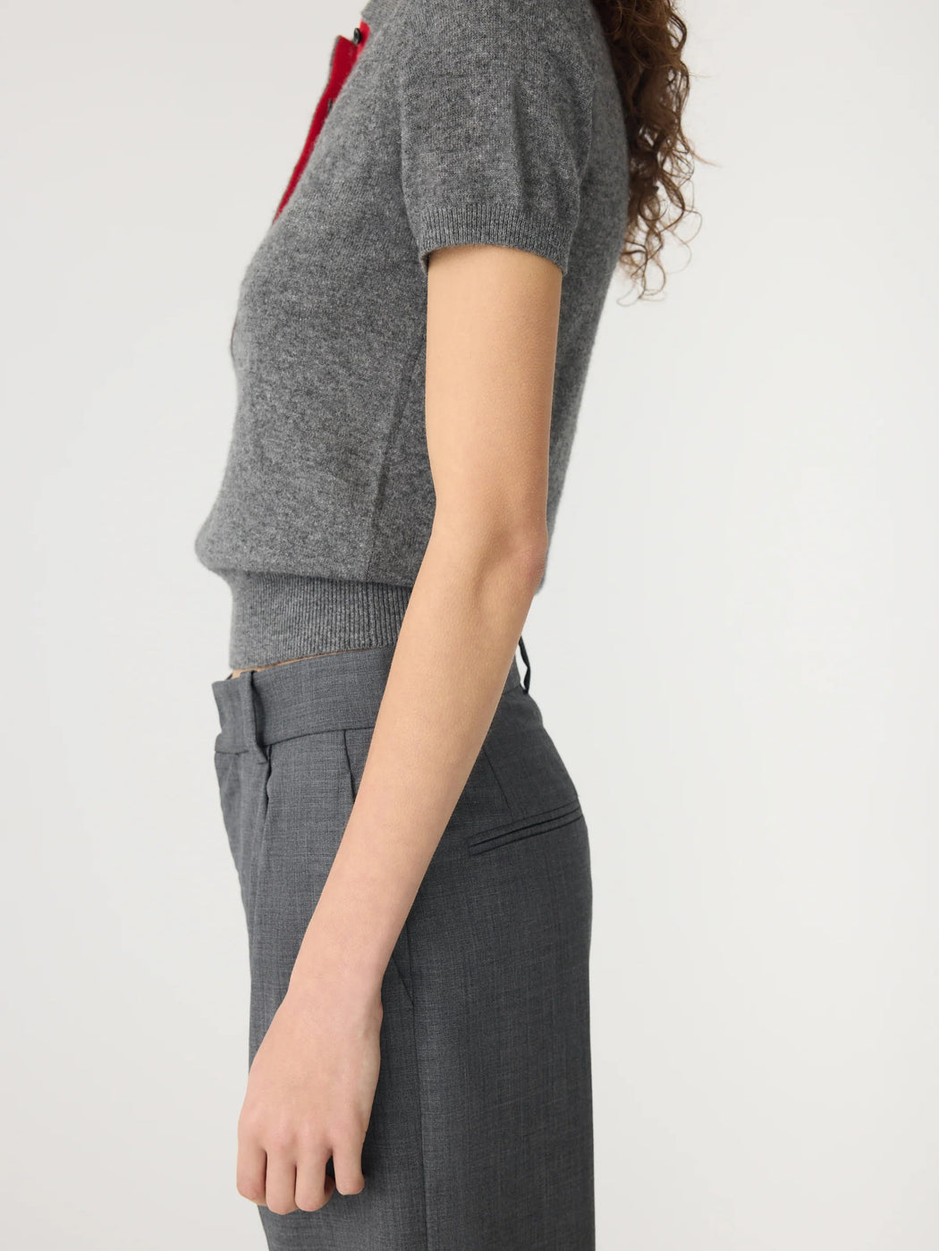 BASSIKE WOOL CASHMERE SLIM FIT POLO DARK CHARCOAL — SALT CLOTHING