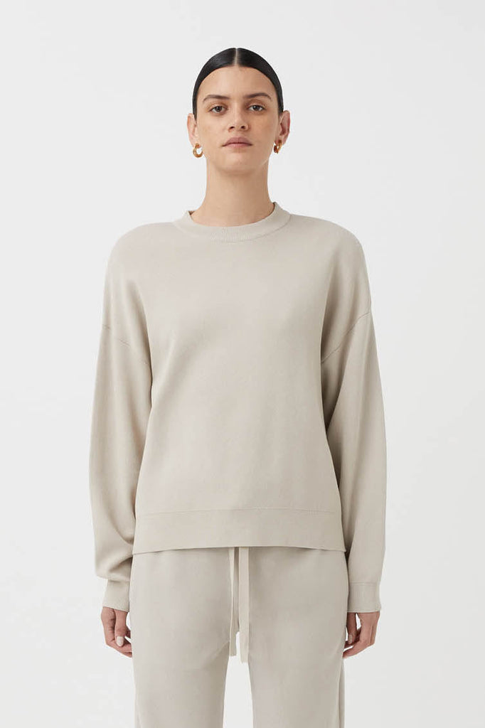 CAMILLA AND MARC MASON KNIT CREW SILVER SALT CLOTHING