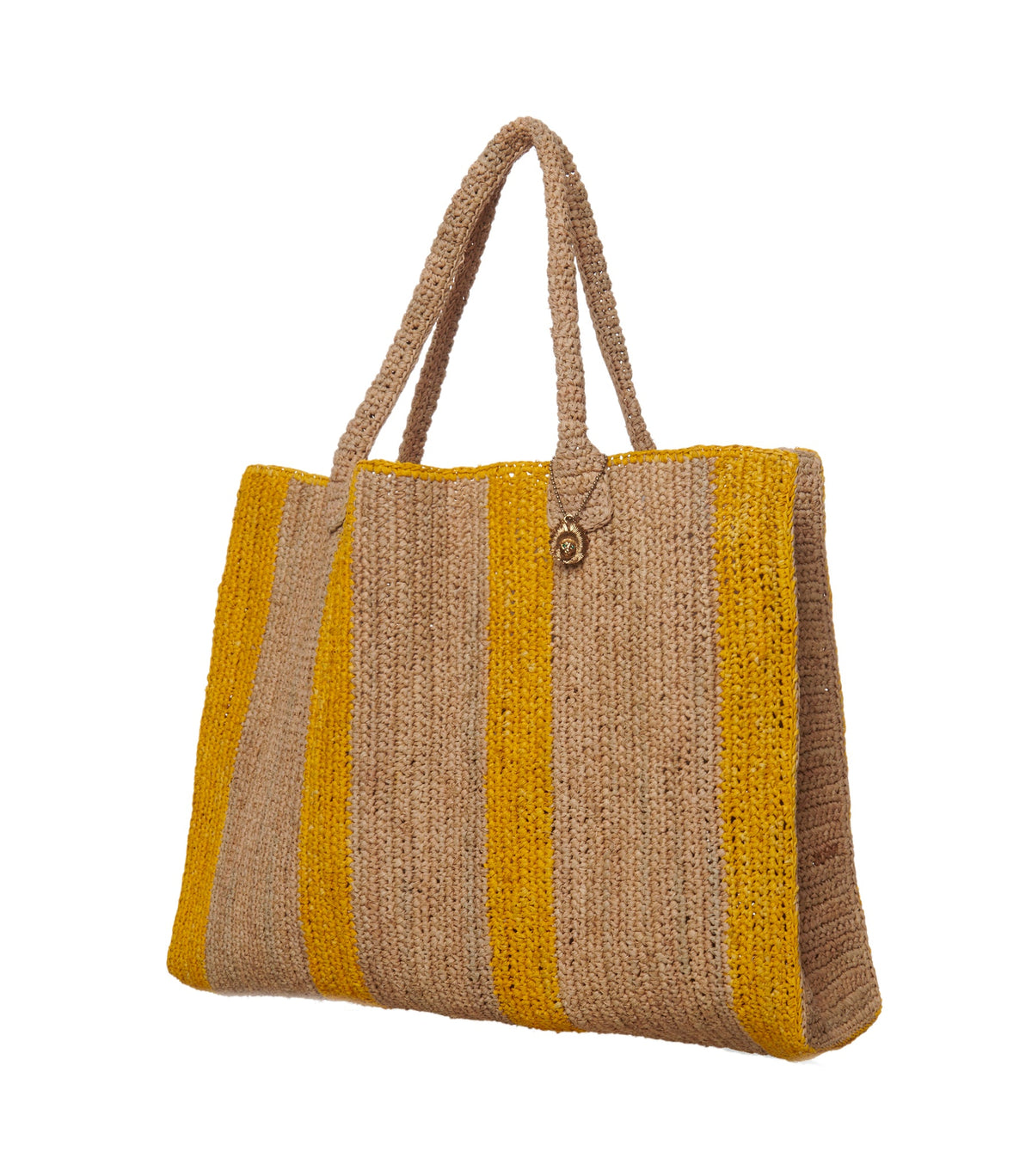GABRIELE FRANTZEN WEEKENDER RAFFIA BAG SAND