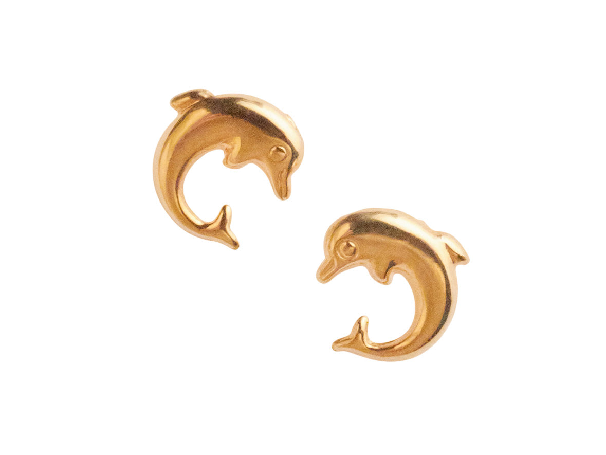 MARIA FARRO DELFINI STUDS GOLD — SALT CLOTHING