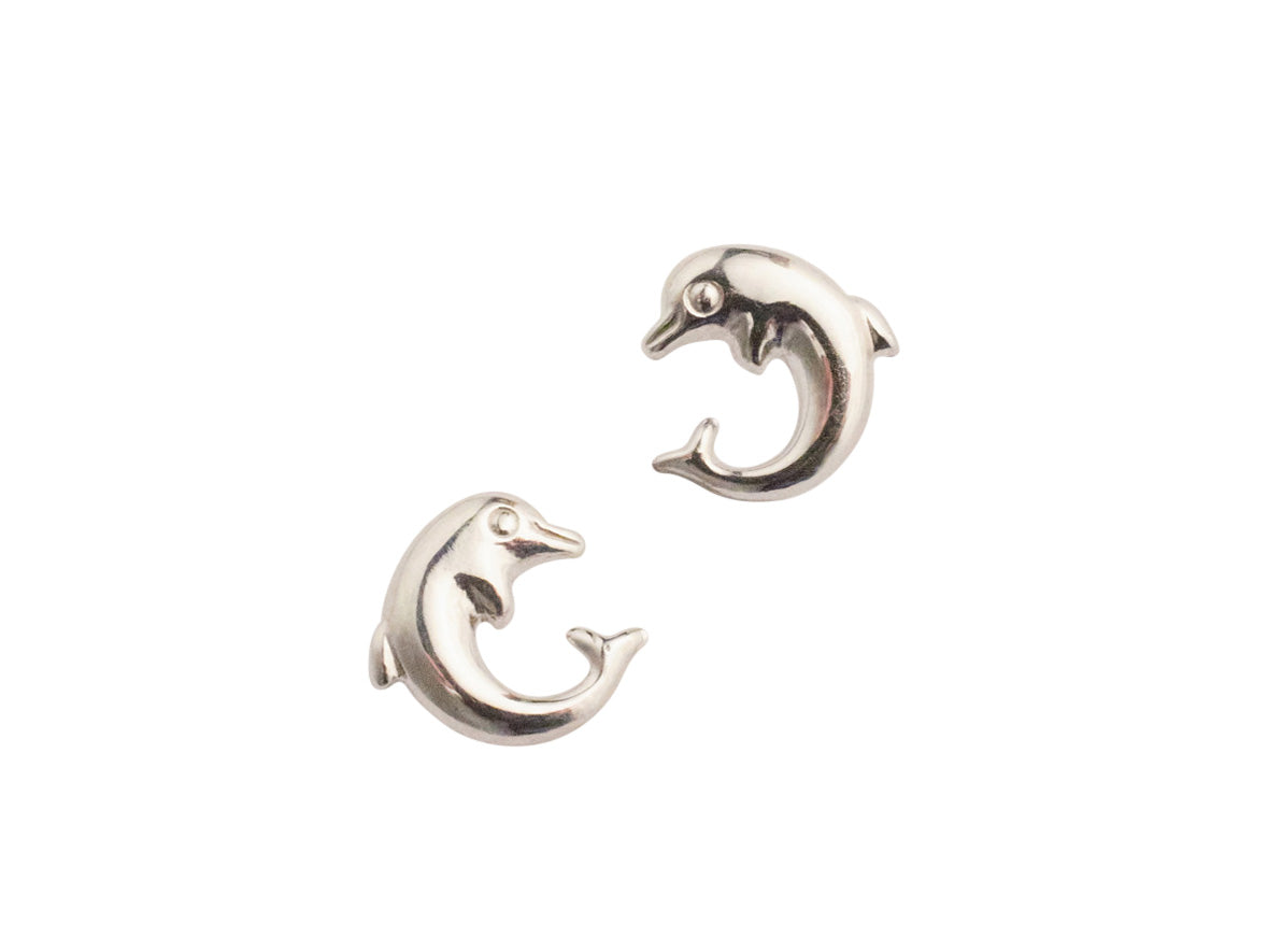 MARIA FARRO DELFINI STUDS SILVER — SALT CLOTHING