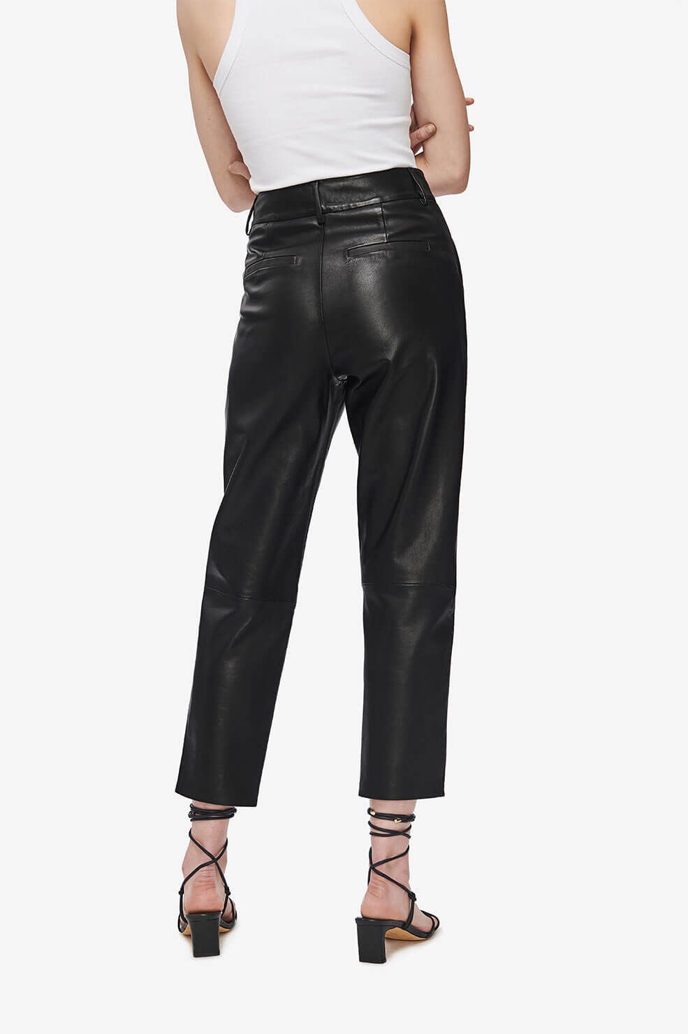 ANINE BING BECKY LEATHER TROUSER BLACK SALT CLOTHING